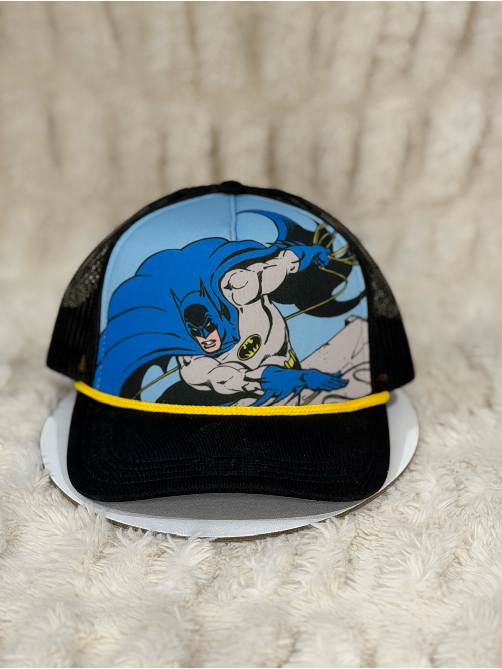 Batman Graphic Trucker Hat in Black and Blue YOUTH